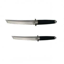 Set doua cutite de vanatoare, ideallstore®, otel inoxidabil, argintiu, 32.5 cm, toc inclus
