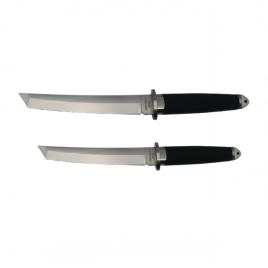 Set doua cutite de vanatoare, ideallstore®, otel inoxidabil, argintiu, 36 cm, toc inclus