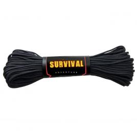 Sfoara paracord ideallstore®, adventure survival, 30 metri, negru, 200 g