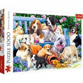 Puzzle trefl 1000 caini in gradina