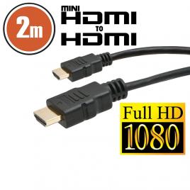 Cablu mini hdmi • 2 mcu conectoare placate cu aur