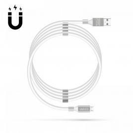 Cablu magnetic de date - microusb - 2a - alb