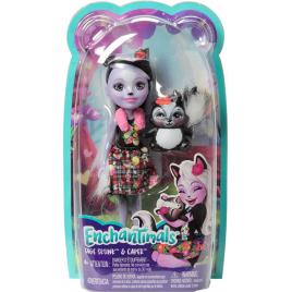 Enchantimals papusi cu animalute sage skunk & caper
