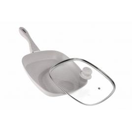Tigaie grill aluminiu+capac28x4cm,mozaik