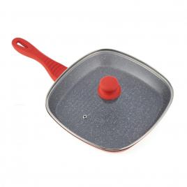 Tigaie grill alu+cap 28x4cm,orange grays