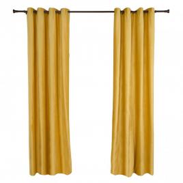 Set 2 draperii catifea 140x270 cm - galb