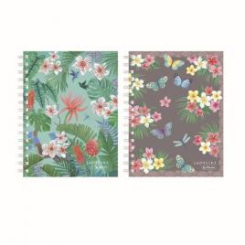 Caiet a6 100 file, cu spira, patratele, ladylike motive asortate
