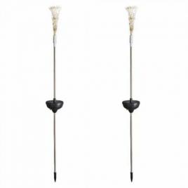 Set 2 ghirlande luminoase solare, pentru gradina, lumina alba,70 cm