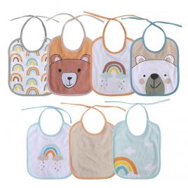 Set 7 bavete, bumbac, 23x20 cm, inchidere cu snur, lorelli (sex: fetite)
