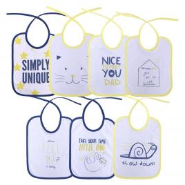 Set 7 bavete, bumbac ambele fete, 20x25,5 cm, inchidere cu snur, lorelli (sex: