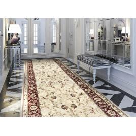 Traversa hol, model clasic 523 120, festonata, latime 60 cm, crem rosu