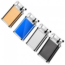 Bricheta metalica cu gaz, cu capac, antivant, reincarcabila, 6,5 cm