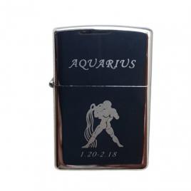 Bricheta metalica gravata zodie varsator, aquarius zodiac, 3,5 x 5.5 cm