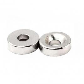 Magnet foarte puternic pentru surub, gri, disc, simplu, 15 mm x 4 mm