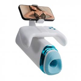 Masturbator masculin telescopic, Incalzire multisenzoriala, Vibratii, Vagin 3D, Deepthroat, Cu Suport Telefon Gamepad