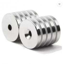 Set 10 magneti foarte puternic pentru surub, gri, disc, simplu, 15 mm x 4 mm
