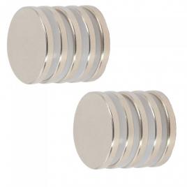 Set 10 magneti foarte puternici, gri, disc, simplu, 25 mm x 4 mm