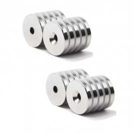 Set 20 magneti foarte puternic pentru surub, gri, disc, simplu, 15 mm x 4 mm