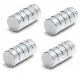 Set 20 magneti foarte puternici, gri, disc, simplu, 15 mm x 5 mm