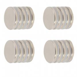 Set 20 magneti foarte puternici, gri, disc, simplu, 25 mm x 4 mm