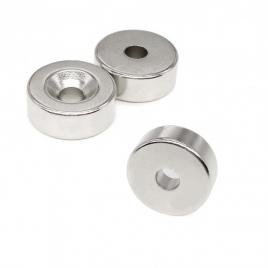 Set 3 magneti foarte puternic pentru surub, gri, disc, simplu, 15 mm x 4 mm