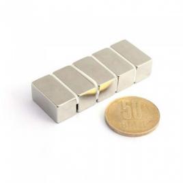 Set 5 magneti foarte puternic, tip bloc, 20 x 10 x 10 mm, gri