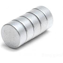 Set 5 magneti foarte puternici, gri, disc, simplu, 15 mm x 5 mm