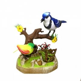 Set figurine pasari, multicolor, sunete din natura, 15.5 x 12.5 x 15 cm