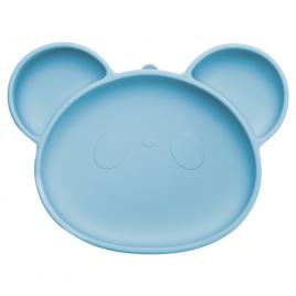 Farfurie din silicon cu ventuza appekids panda aqua blue