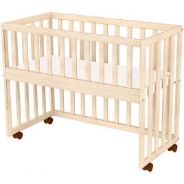 Patut copii din lemn co-sleeper hubners eva 94x46 cm natur