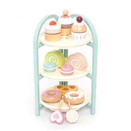 Set de joaca din lemn pentru servirea mesei 33 piese umu toys