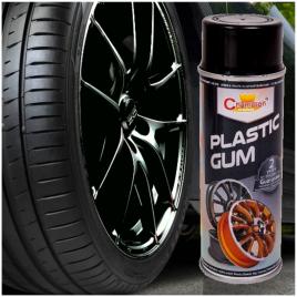 Spray vopsea cauciucata pentru jante, culoare neagra, 400ml, champion color
