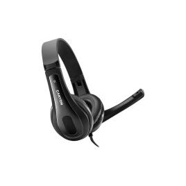 Canyon chsu-1 basic pc headset with microphone, usb plug, leather pads, flat