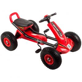 Kart cu pedale si roti gonflabile driver kidscare rosu