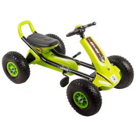 Kart cu pedale si roti gonflabile driver kidscare verde