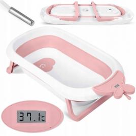 Cadita de baie cu dop de scurgere si termometru ricokids rk-282 - roz