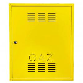Firida 60x50x25 cm, Proconstructo Group, cutie pentru contor de gaz si regulator, galben, din tabla, cu 2 orificii