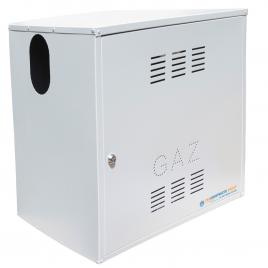 Firida 60x60x40 cm, Proconstructo Group, cutie pentru contor de gaz si regulator, gri, din tabla, cu 2 orificii mari