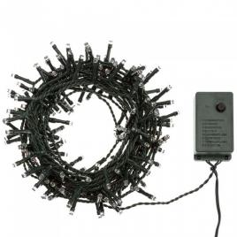 Instalatie de craciun, lumini alb, 100 led, fir verde