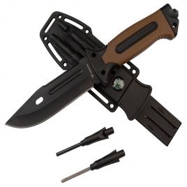 Cutit militar cu amnar si ascutitor , 27.5 cm  ideallstore® , teaca multifunctionala