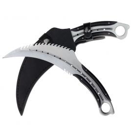 Cutit karambit ideallstore®, comando specialist, otel inoxidabil, 33 cm, argintiu, teaca inclusa