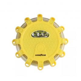 Lampa LED de urgenta pentru siguranta rutiera, cu baza magnetica, 3 x AAA, vizibilitate 360 ​​de grade, galben, Goodyear GY900941