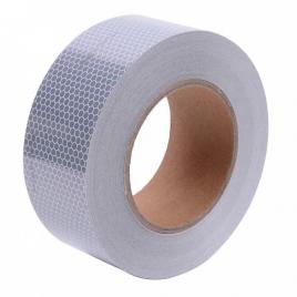 Banda reflectorizanta adeziva tip fagure - alba (rola 5cm x 25m)