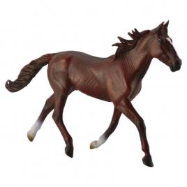 Figurina armasar standardbred pacer 19 x 12 cm, castaniu