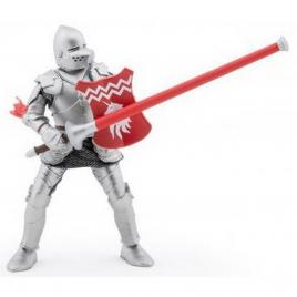 Papo figurina cavaler cu sulita si scut rosu