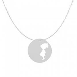 Lantisor 50 cm model charm banut fetita  - argint 925