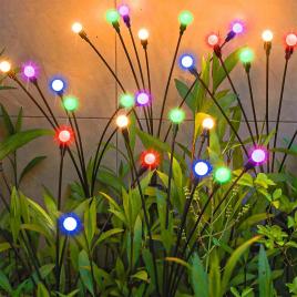 Set 2 x lampa de gradina cu panou solar, 22 led, multicolor, 10w