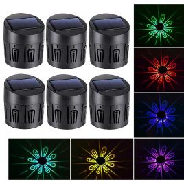 Set 6 x lampa de gradina cu panou solar, led rgb, 10w