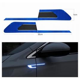 Set 2 stickere reflectorizante bumerang cu insertie carbon 5d, culoare albastra