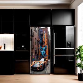 Folie imprimata color pentru decor frigider, dimensiune 200 x 90cm, model: